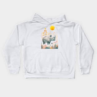 Rhino in the jungle Kids Hoodie